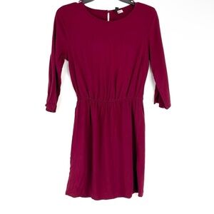 H&M Rich Burgundy dress with 3/4 sleeves